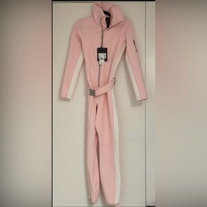 Cordova Signature Belted Stripe Ski Suit Primrose (Light Pink) Size S, Worn Once